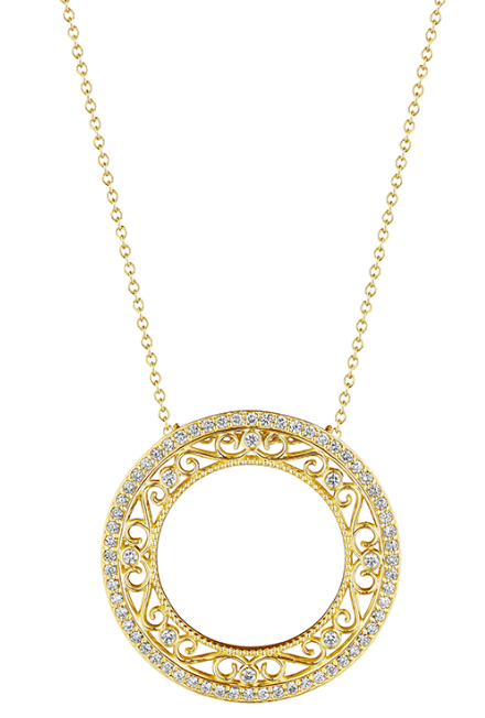 Verragio Reverie Collection Morgan Large Filigree Circle Pendant