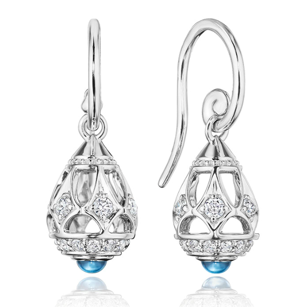 Verragio Devotion Diamond and Blue Topaz Dangle Earring