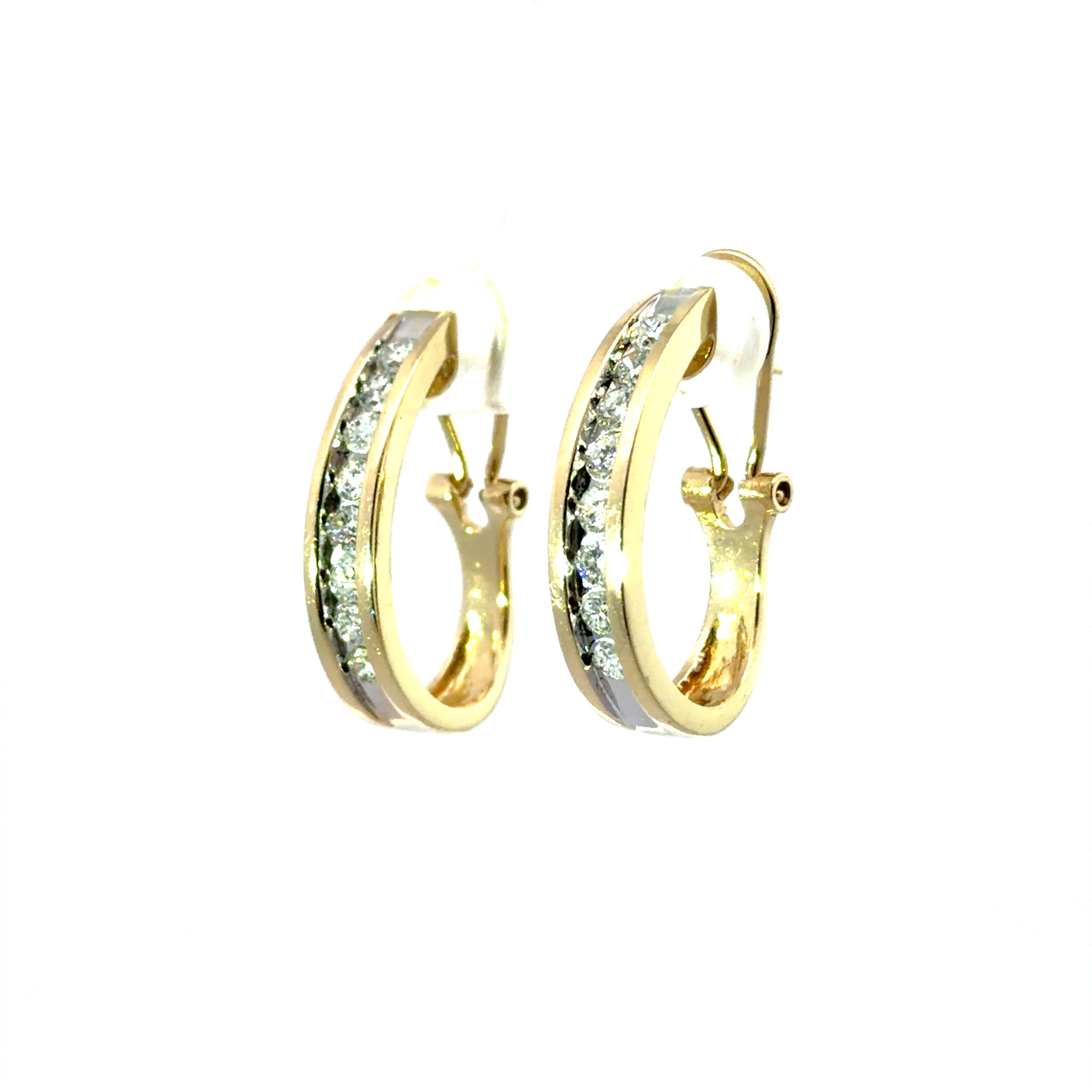 14k Yellow Gold Diamond Earrings