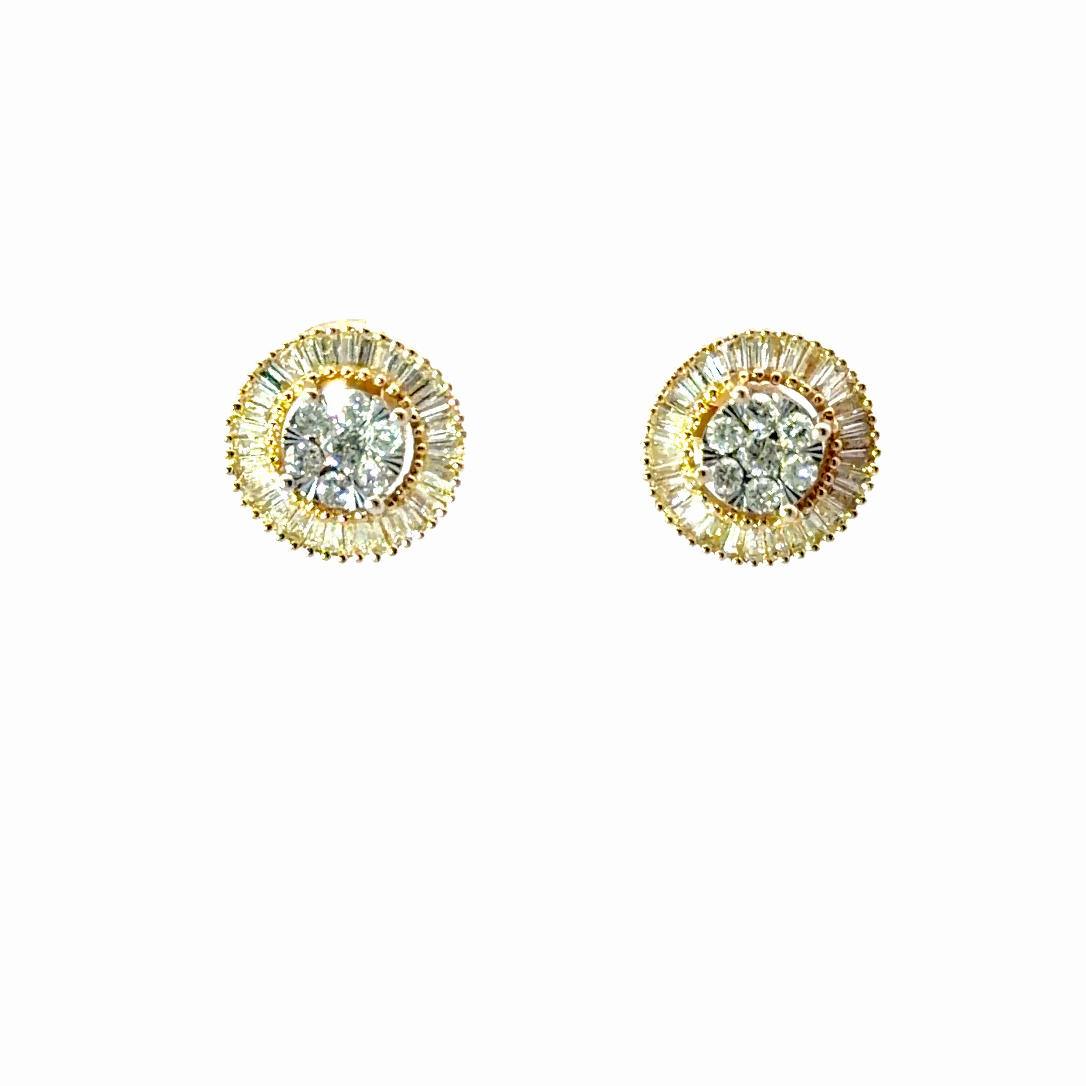 14k Yellow Gold Diamond Earrings