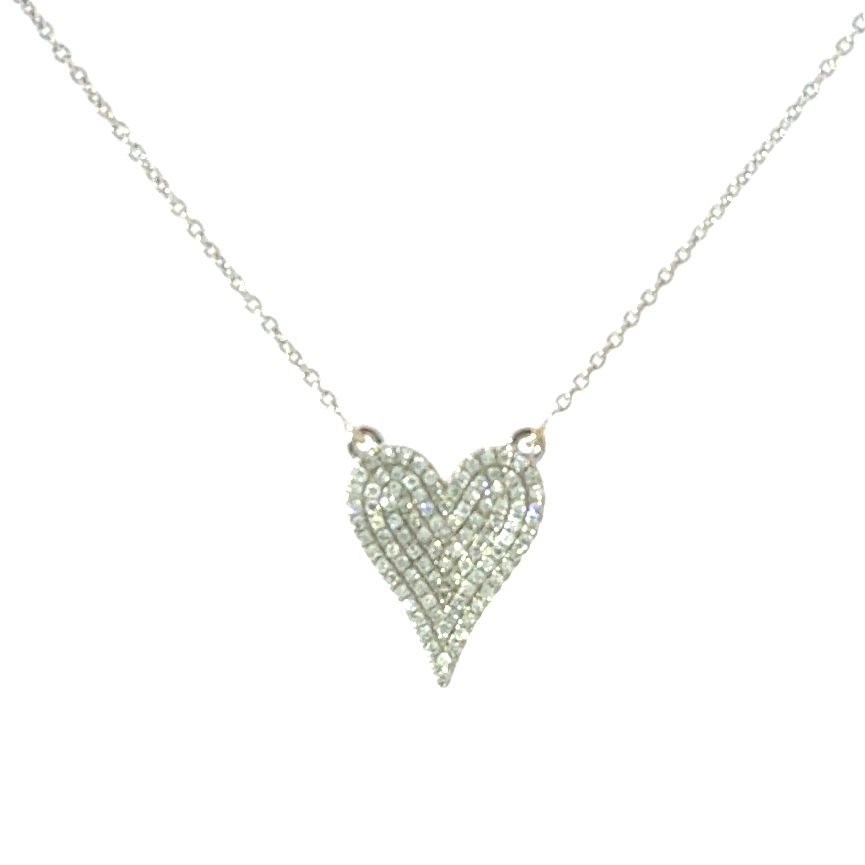 14k White Gold Diamond Heart Pendant