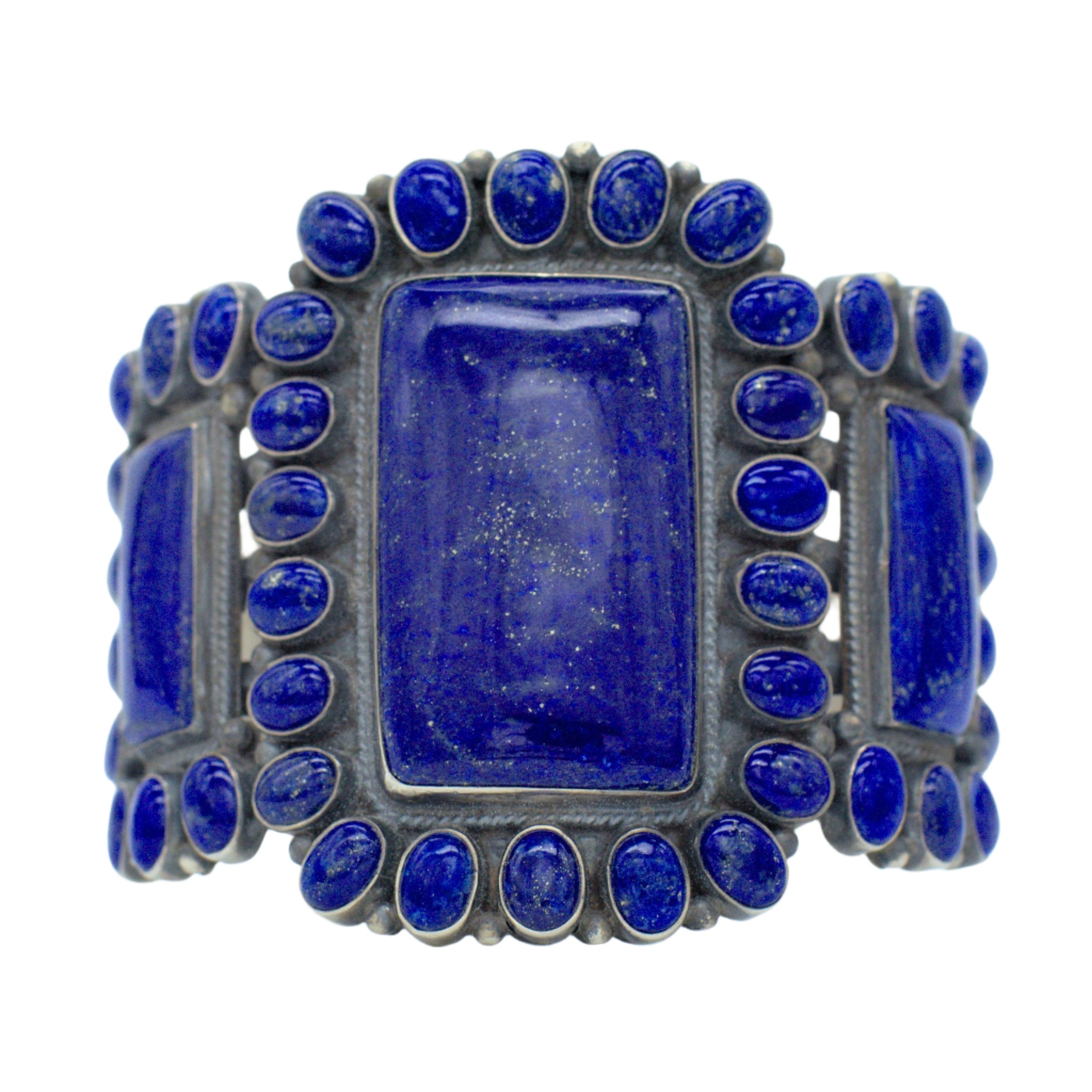 Andrew Skeets Handmade Navajo Sterling Silver Lapis Bracelet