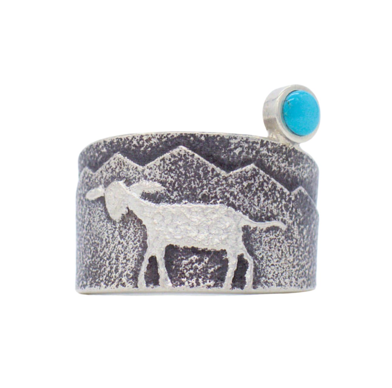 Darryl Dean Begay Navajo Handmade Sterling Silver Turquoise Ring (Lamb)