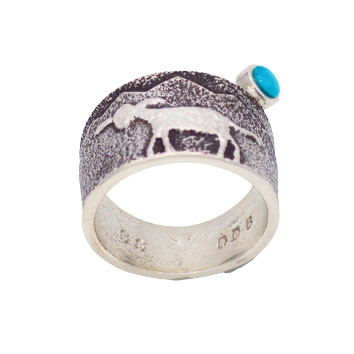 Darryl Dean Begay Navajo Handmade Sterling Silver Turquoise Ring (Lamb)