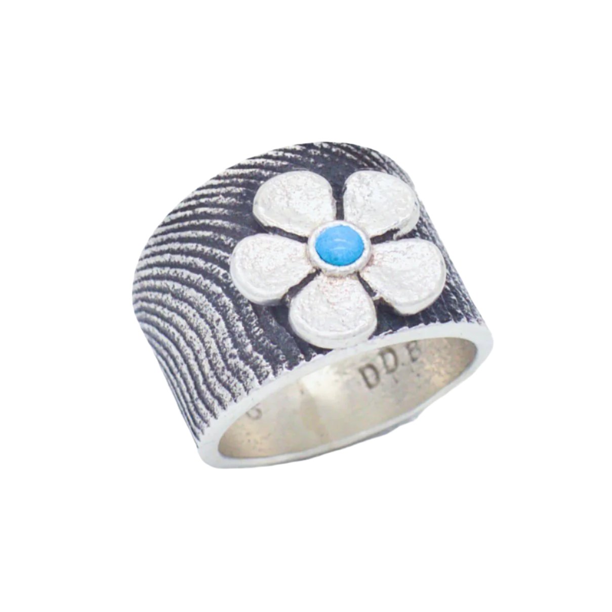 Darryl Dean Begay Navajo Handmade Sterling Silver Turquoise Ring (Flower)