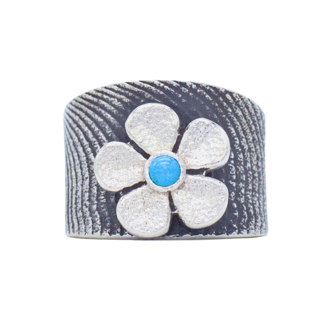 Darryl Dean Begay Navajo Handmade Sterling Silver Turquoise Ring (Flower)