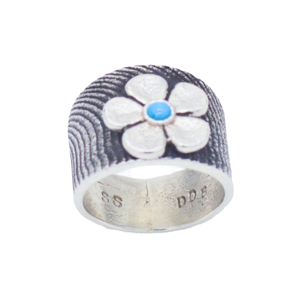 Darryl Dean Begay Navajo Handmade Sterling Silver Turquoise Ring (Flower)