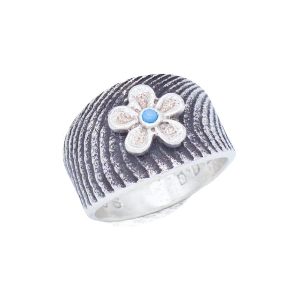 Darryl Dean Begay Navajo Handmade Sterling Silver Turquoise Ring (Small Flower)