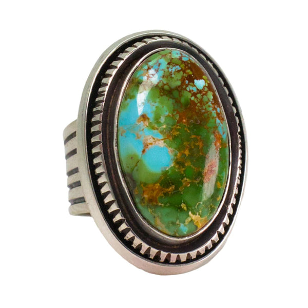 Leonard Nez Navajo Handmade Sterling Silver Turquoise Ring