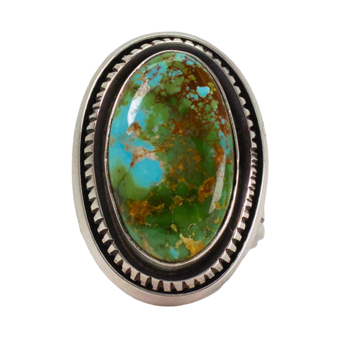 Leonard Nez Navajo Handmade Sterling Silver Turquoise Ring