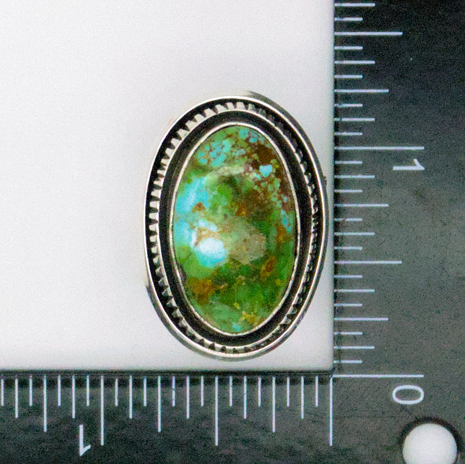 Leonard Nez Navajo Handmade Sterling Silver Turquoise Ring