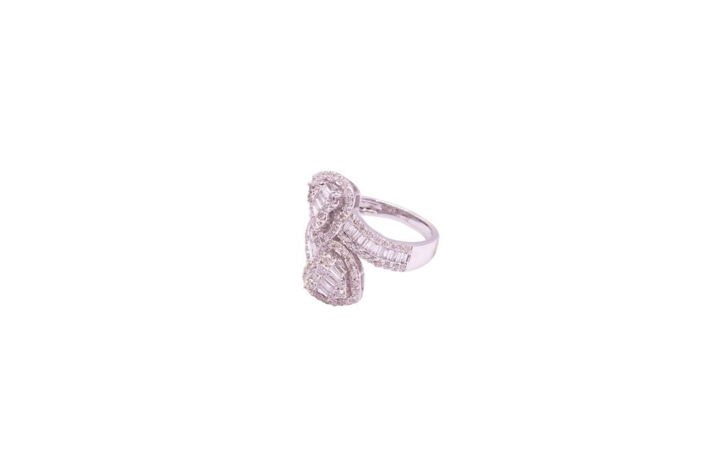 Diamond Fashion Ring Heart Baguette Cut Diamonds