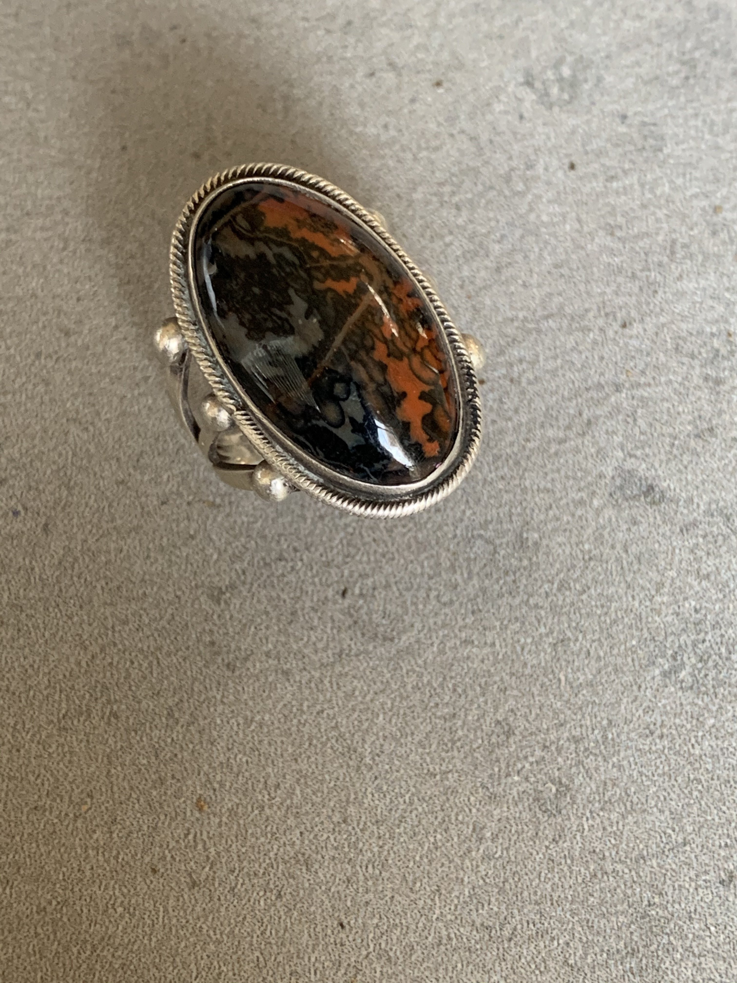 Vintage Petrified Wood Sterling Ring