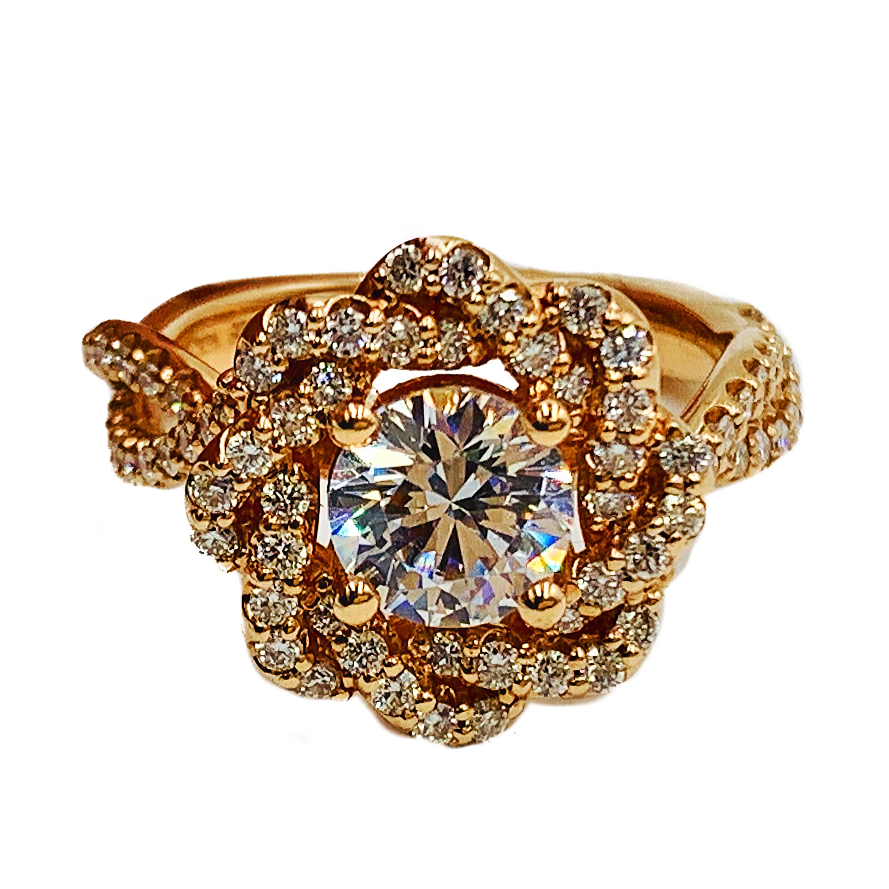 Luminar 1.67 CTW 14KT rose gold diamond engagement ring