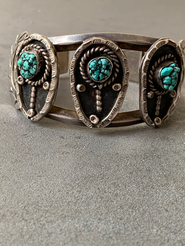 Sterling Silver Turquoise Nugget Cuff Hand made