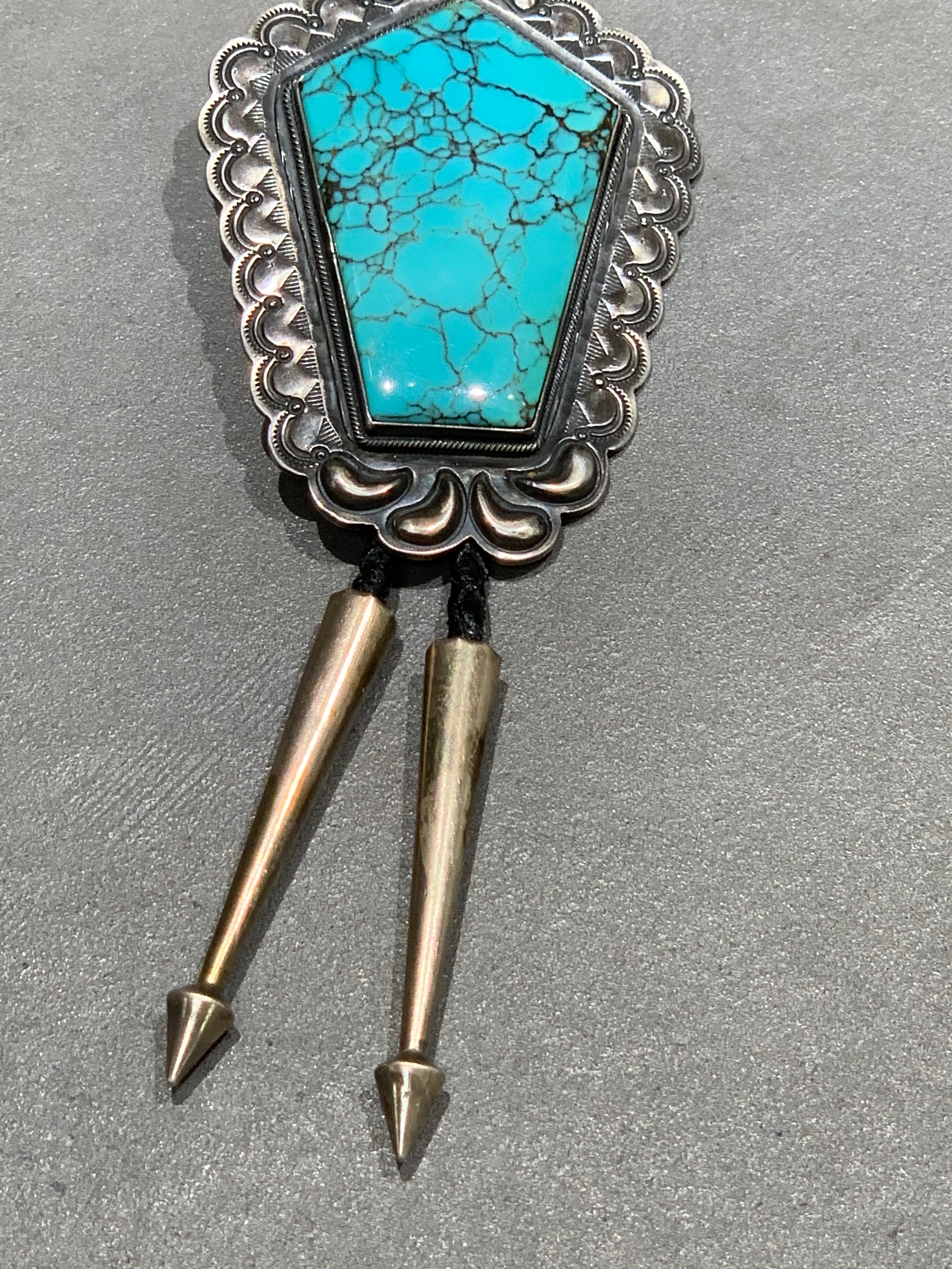 Paul J. Begay Navajo Sterling Silver Turquoise Bolo