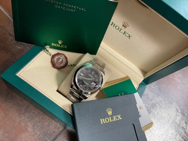 Pre-Owned Rolex DateJust Wimbledon Stainless Steel 116300