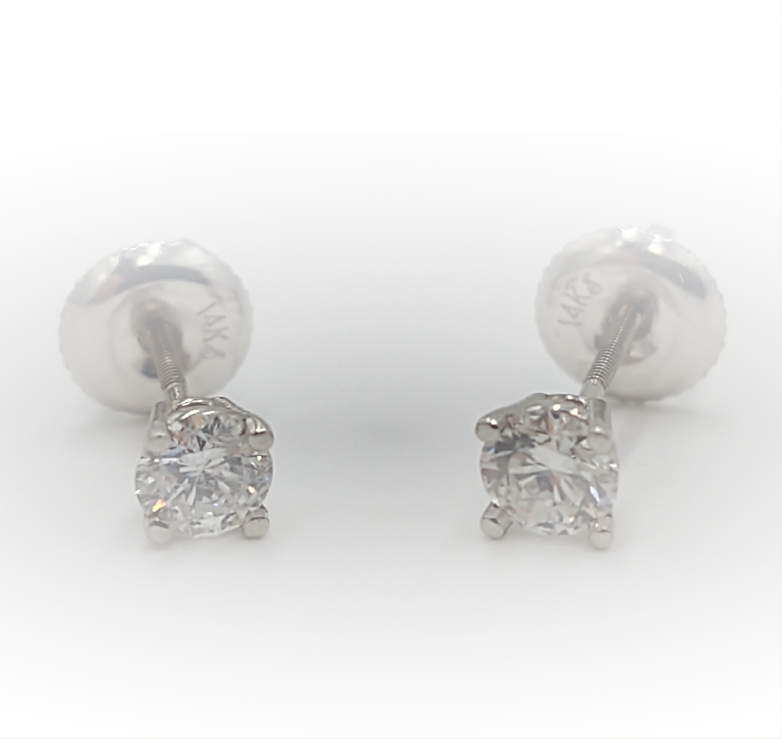 Website Special - 14k White Gold 1/2ctw Diamond Stud Earrings