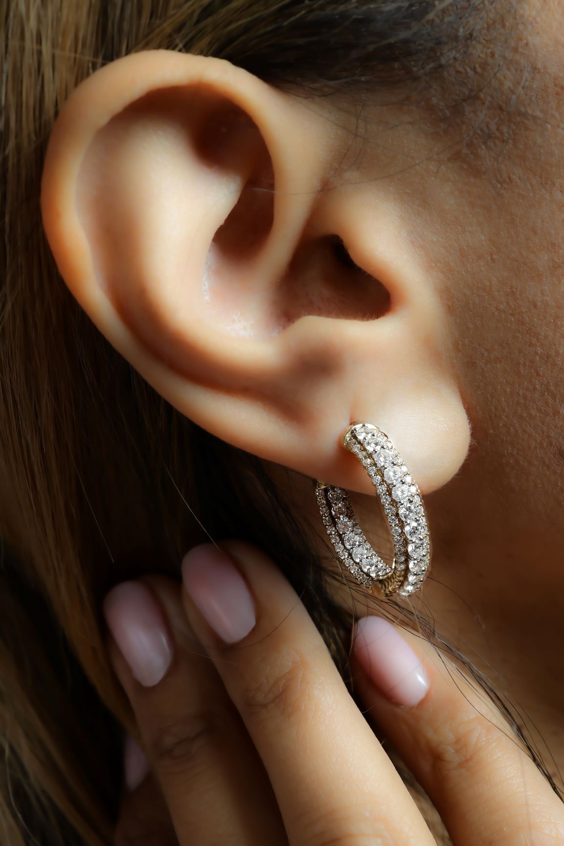 3 1/2 ctw Diamond Hoop Earrings
