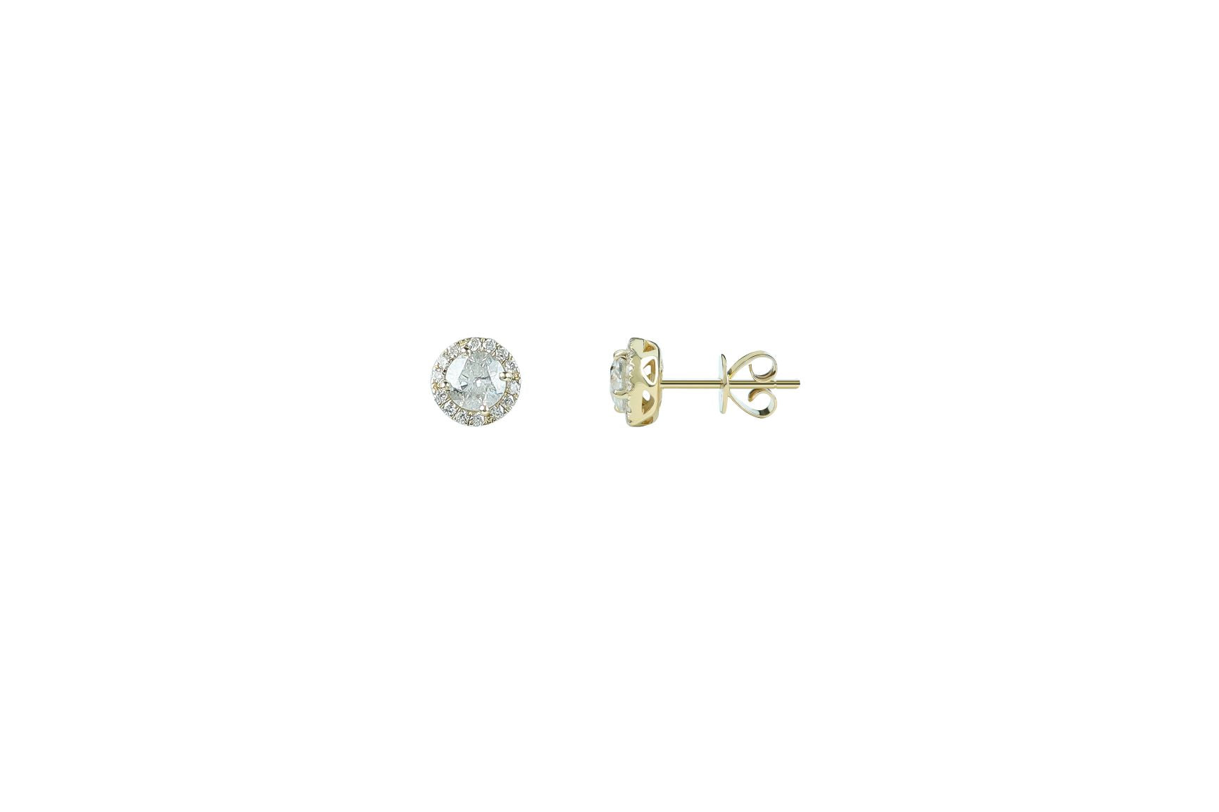 1 ctw Halo Diamond Stud Earrings