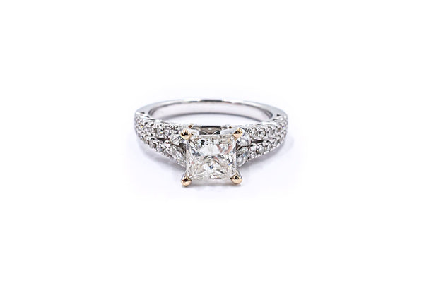 2.13 ctw Diamond Engagement Ring 18k White Gold