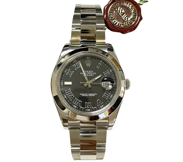 Pre-Owned Rolex DateJust Wimbledon Stainless Steel 116300