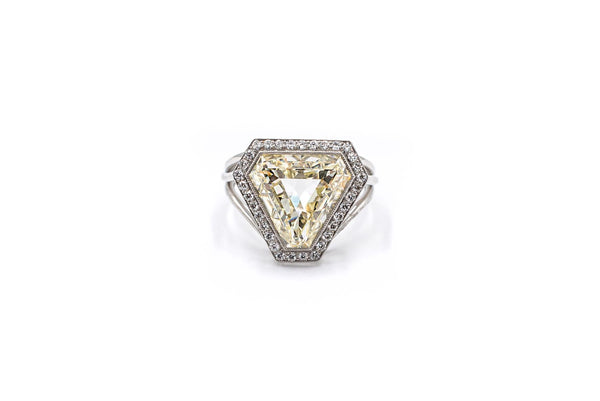 4.39 ctw GIA Certified Shield Cut Diamond Engagement Ring