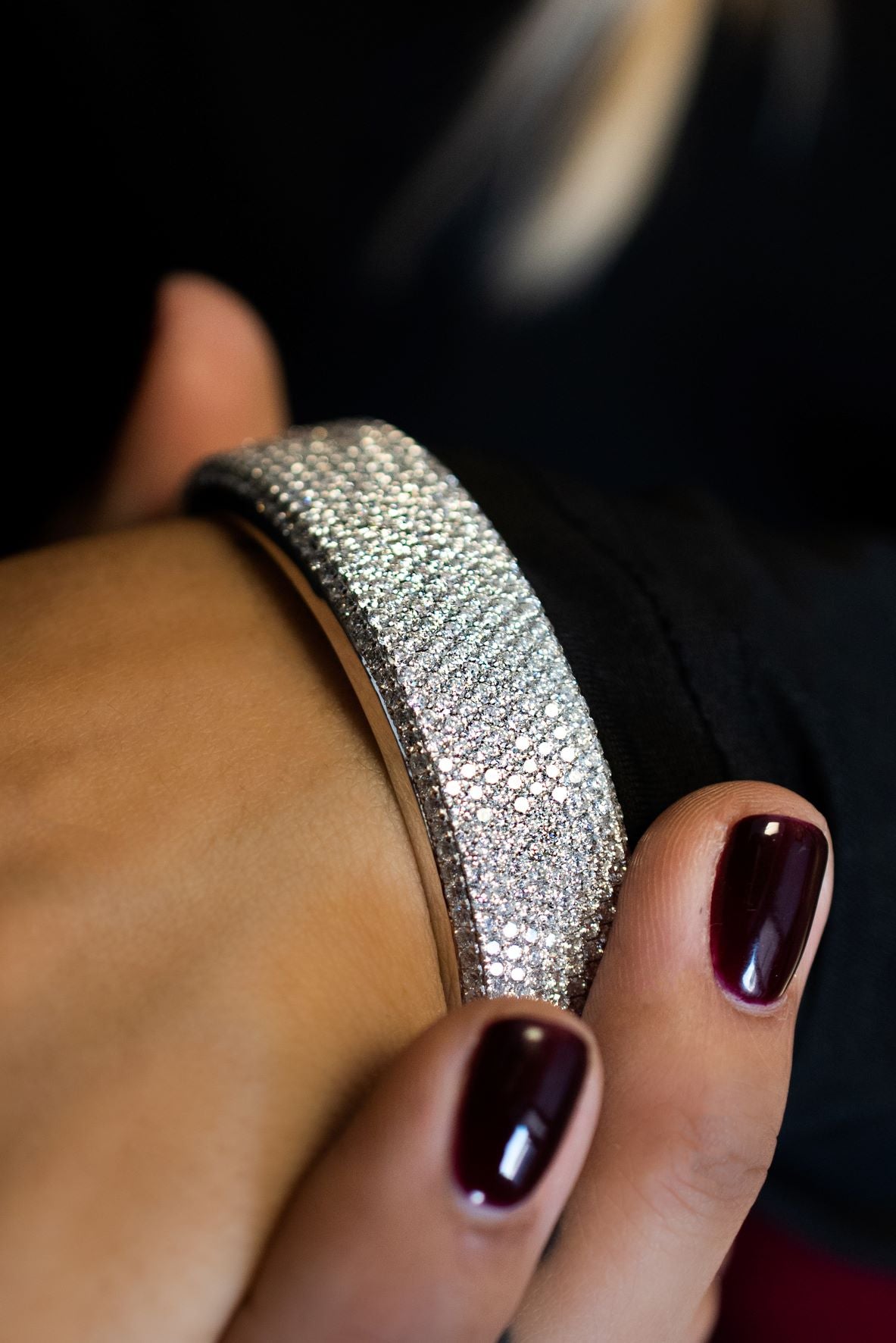 16 ctw Diamond Pave Bangle Bracelet 18k