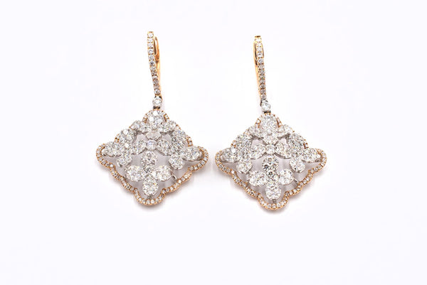 3 1/3 ctw Diamond Flower Earrings