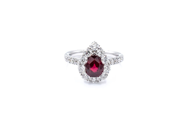 1.38 ct GIA Certified Ruby and Diamond Ring 18k