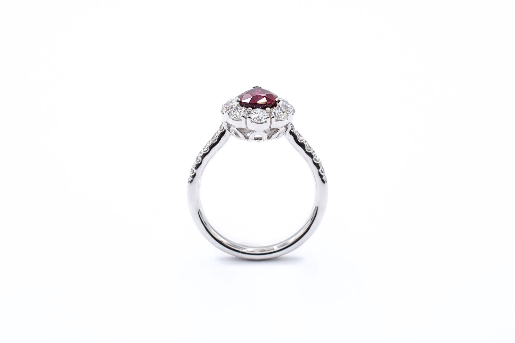 1.38 ct GIA Certified Ruby and Diamond Ring 18k