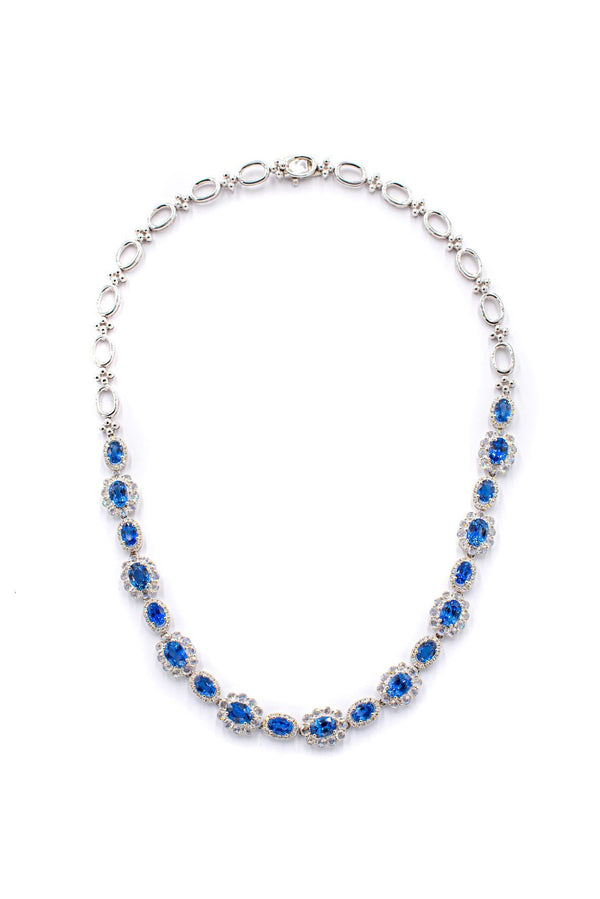 15.76 ct Sapphire and Diamond Necklace 18k