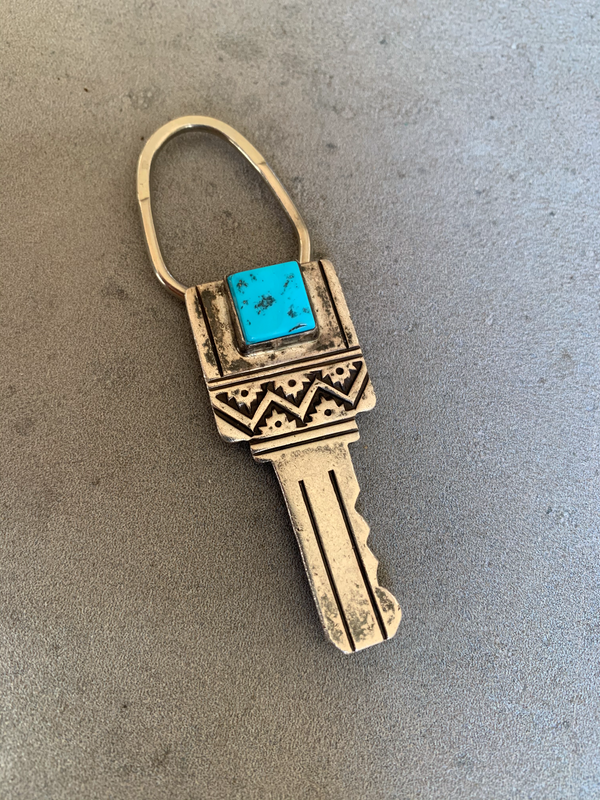 Sterling Silver Hand Made Turquoise Key Chain