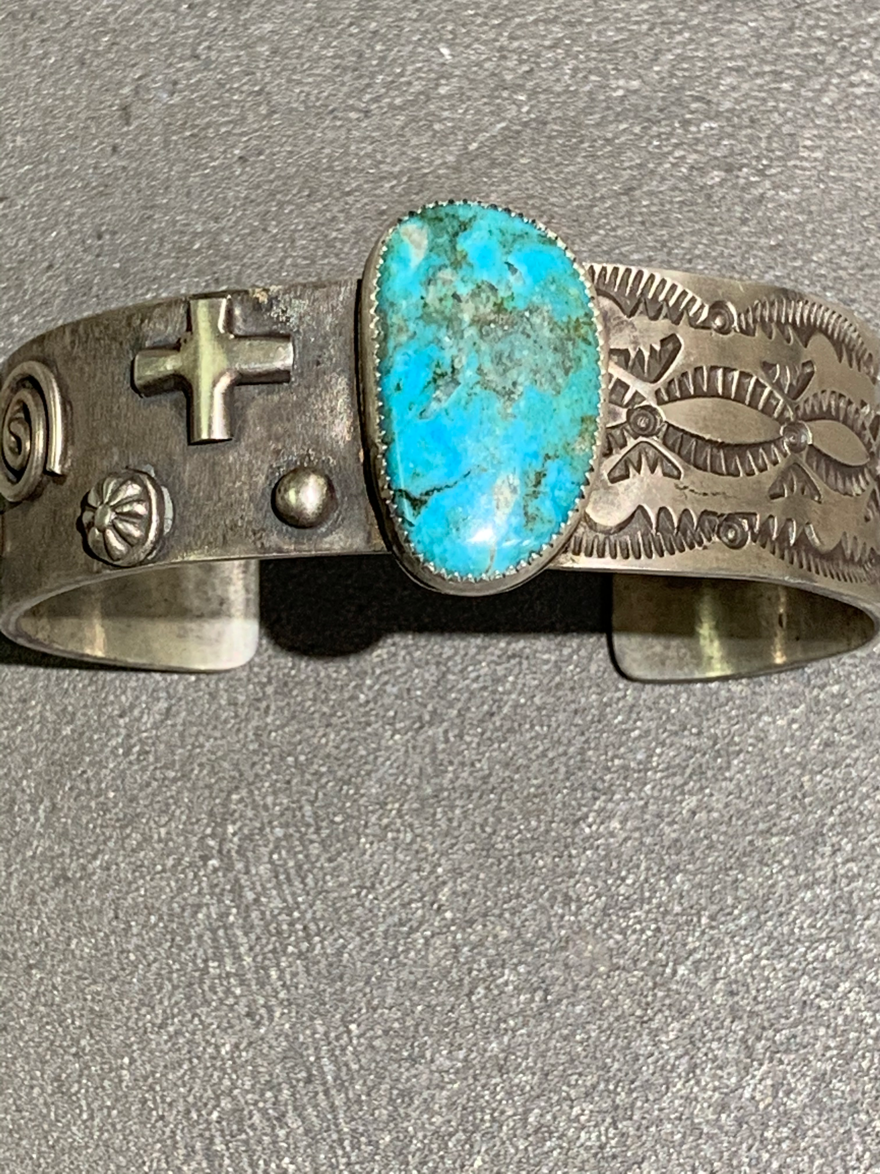 Delbert Secatero Navajo Sterling Turquoise Bracelet