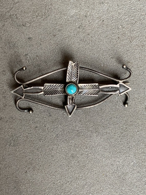 Fred Harvey Era Sterling Bow Arrow Pendant