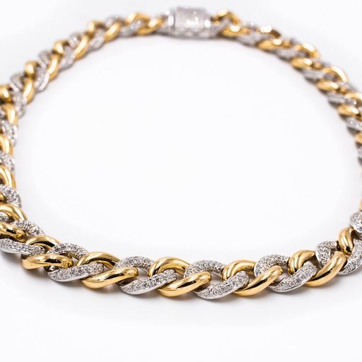 Two-Tone Diamond Cuban Chain