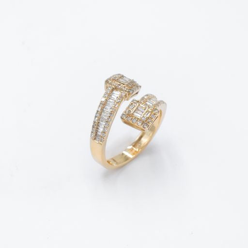 Over 1 CTW Baguette Diamond Yellow Gold Fashion Ring
