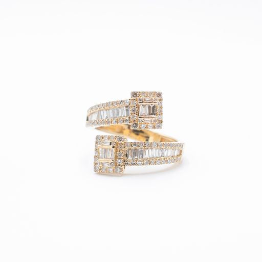 Over 1 CTW Baguette Diamond Yellow Gold Fashion Ring