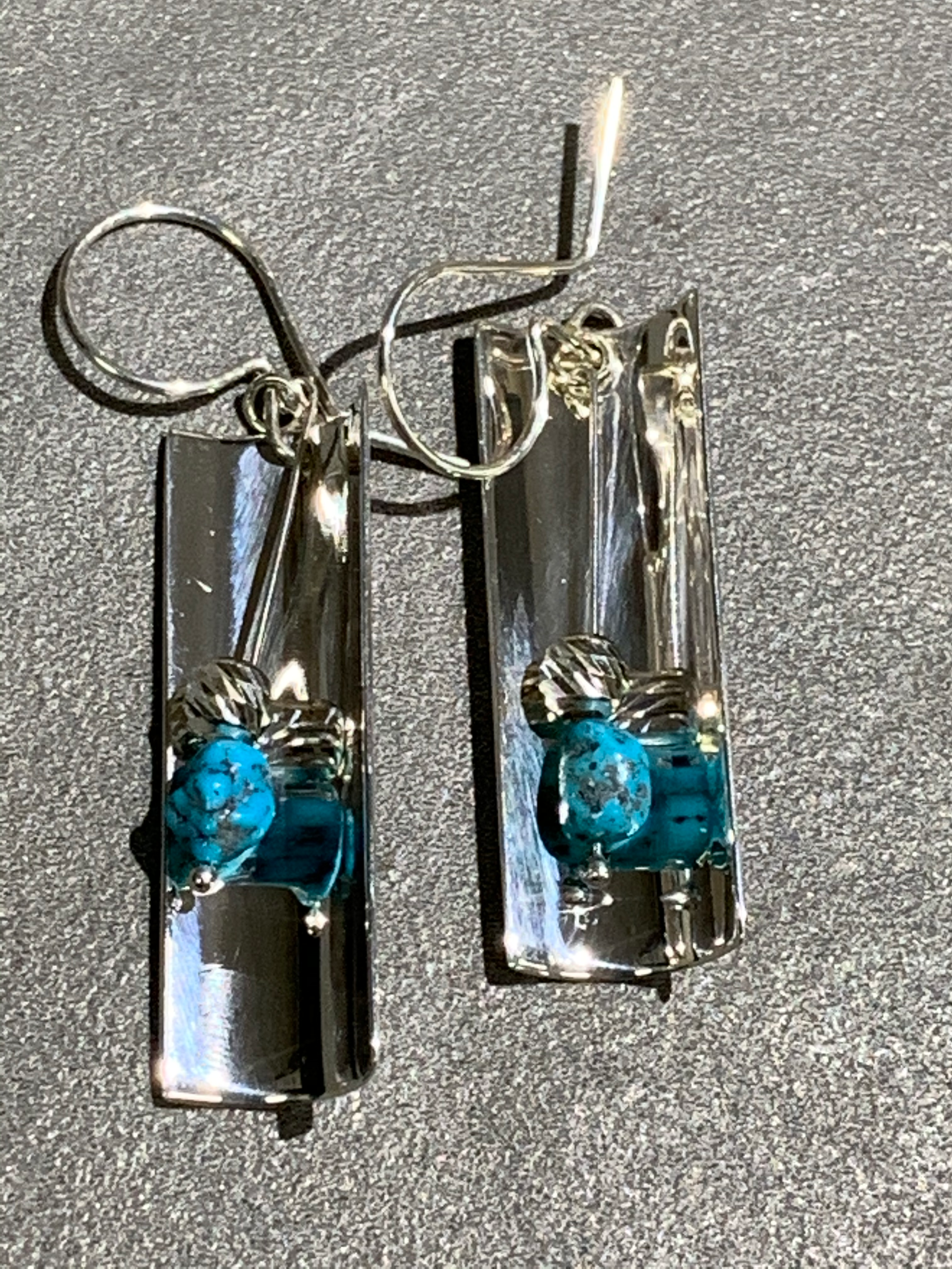 Jeremy Harrison Navajo Turquoise Sterling Silver Earrings
