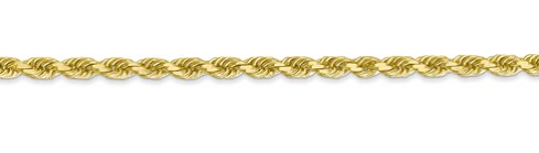 Solid Diamond Cut Rope Chain 10k 3mm 24"