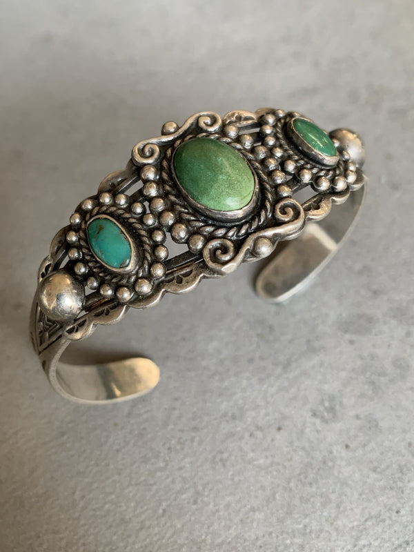 Fred Harvey Era Sterling Turquoise Bracelet