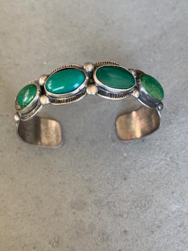 Maisel /Fred Harvey Era Sterling Turquoise Cuff
