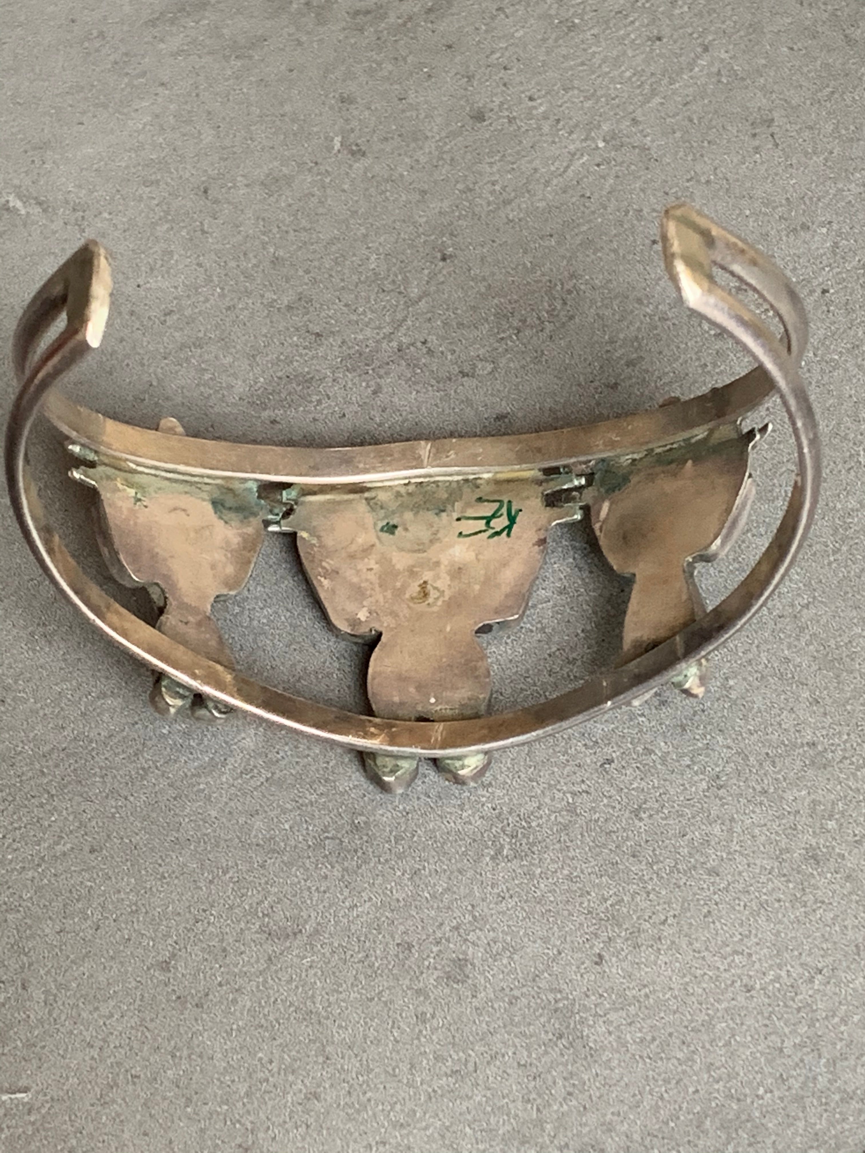 Vintage Sterling Zuni Crown Dancer Cuff