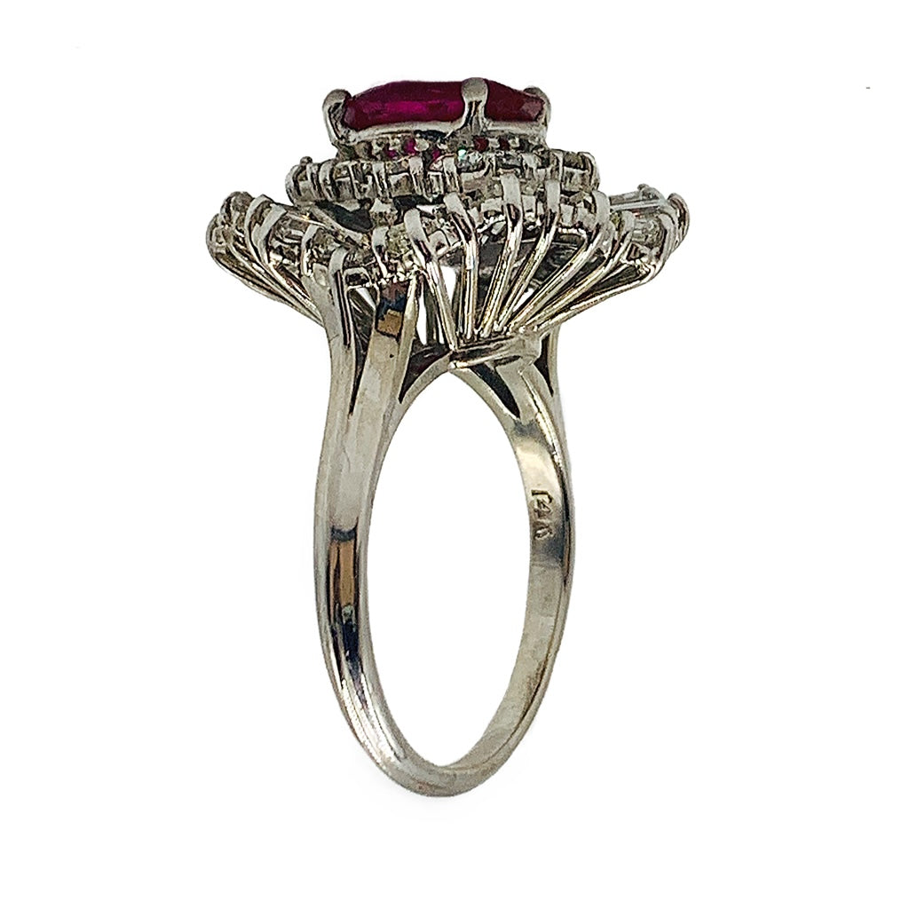 2.75ctw 14kt Lab Grown Ruby & Natural Diamond Ring GIA CERTIFIED