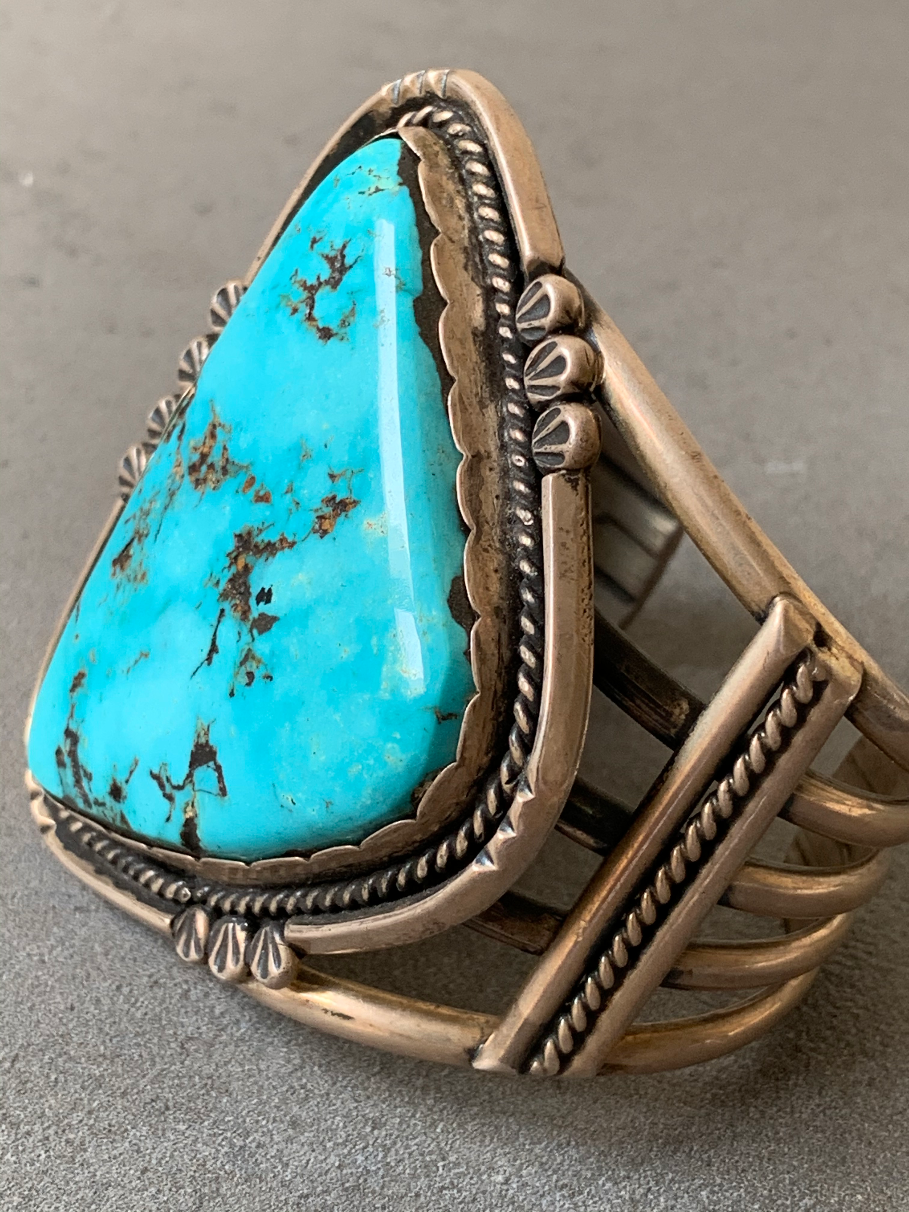 Natural Turquoise Sterling Silver Cuff