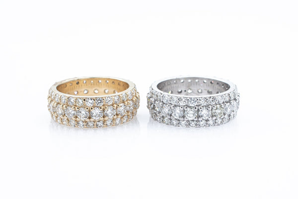 3-Row Pave Diamond Eternity Ring.