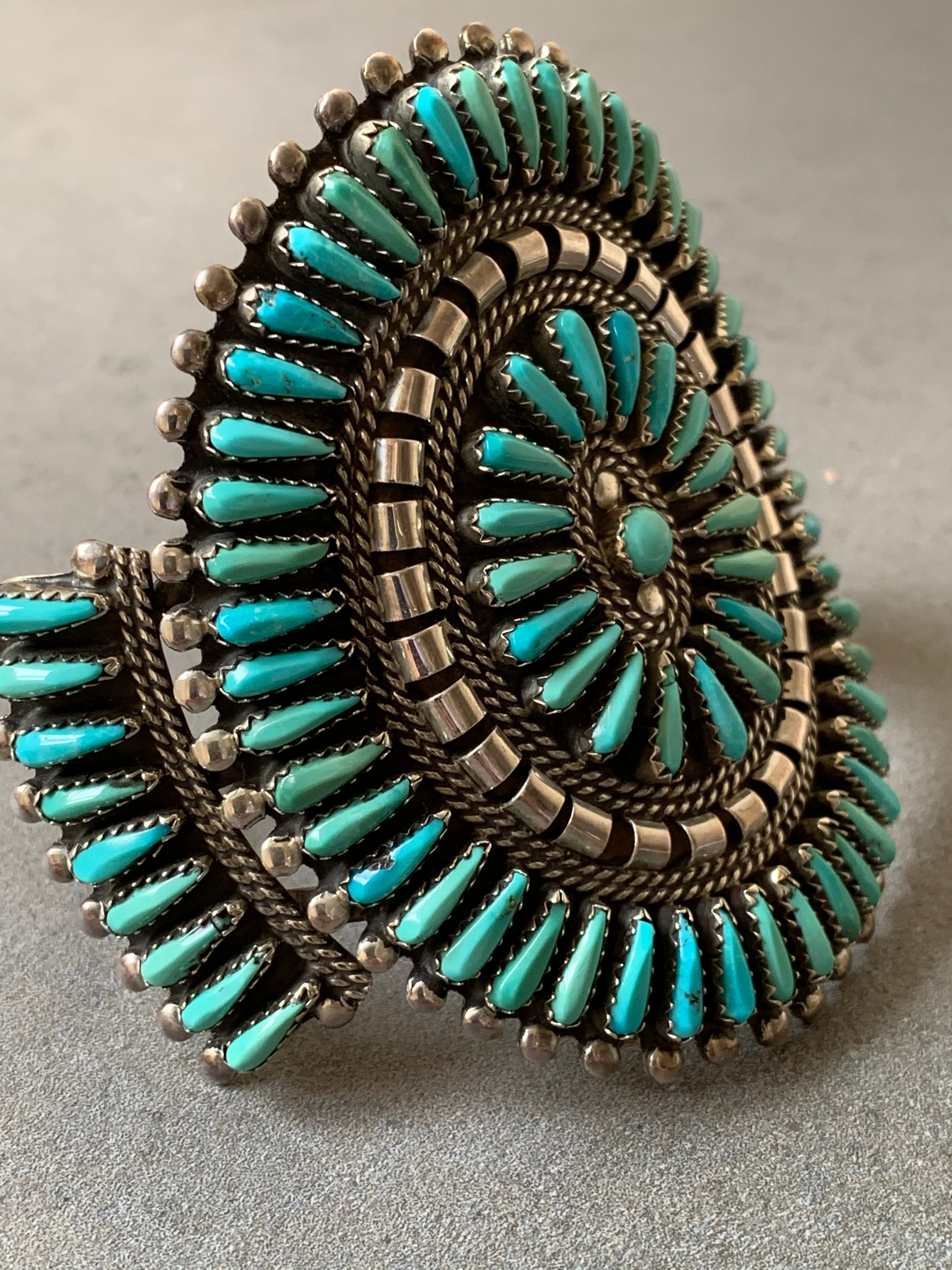 Turquoise Cluster NA Sterling Silver Cuff