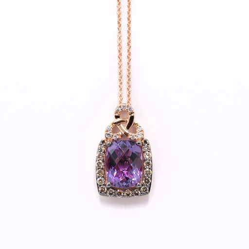 Amethyst & Chocolate Diamond LeVian Pendant and Chain