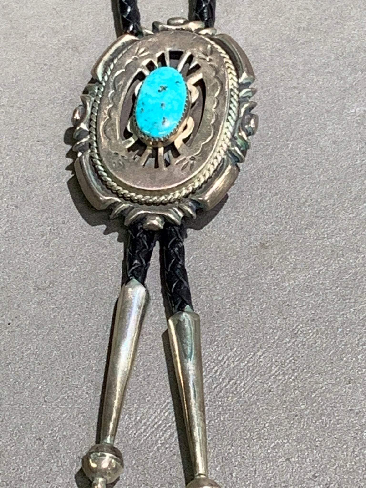 Wilson Begay Navajo Sterling Silver Turquoise Bolo