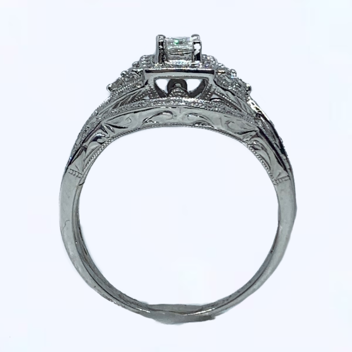 1/3 ctw Diamond Engagement Ring & Matching  Band Set 14k White Gold